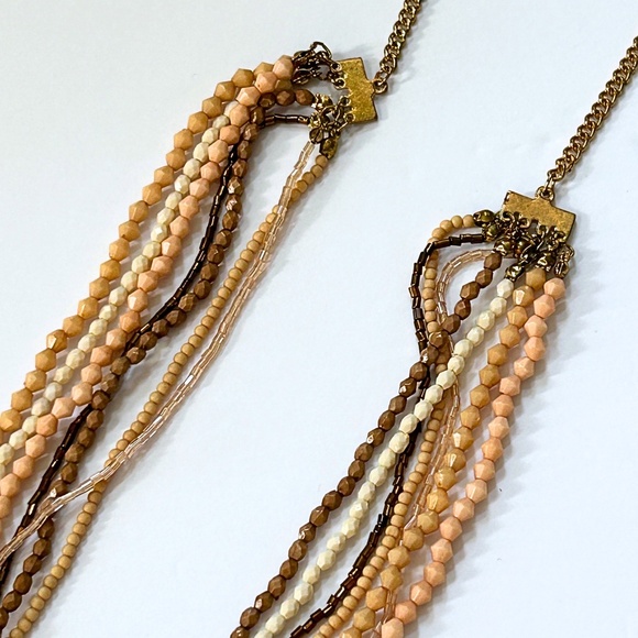 Multi-Layered Beaded Necklace in Neutral Shades - Picture 2 of 4